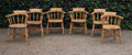 Antikes Set von 6 hölzernen Captain's Chairs