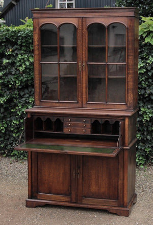 Antieke Glaskast met Bureau - 0147.K