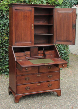 Antieke Engelse Bureau Bookcase - 0043.B